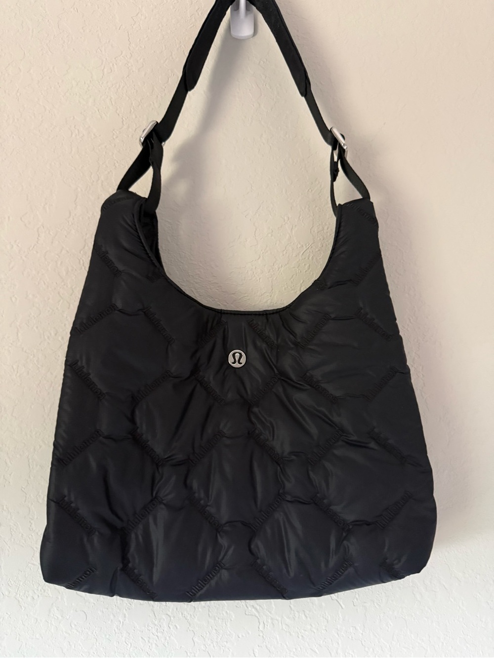 lululemon athletica Black Quilted Hobo Shoulder Bag